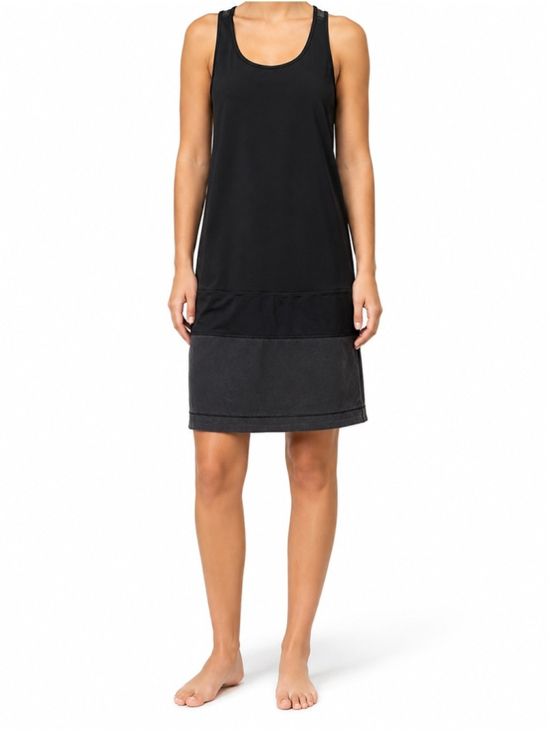 lululemon athletica Dresses & Skirts - Lululemon Blissed Out Tank Dress Sz 2 Black Gray EUC